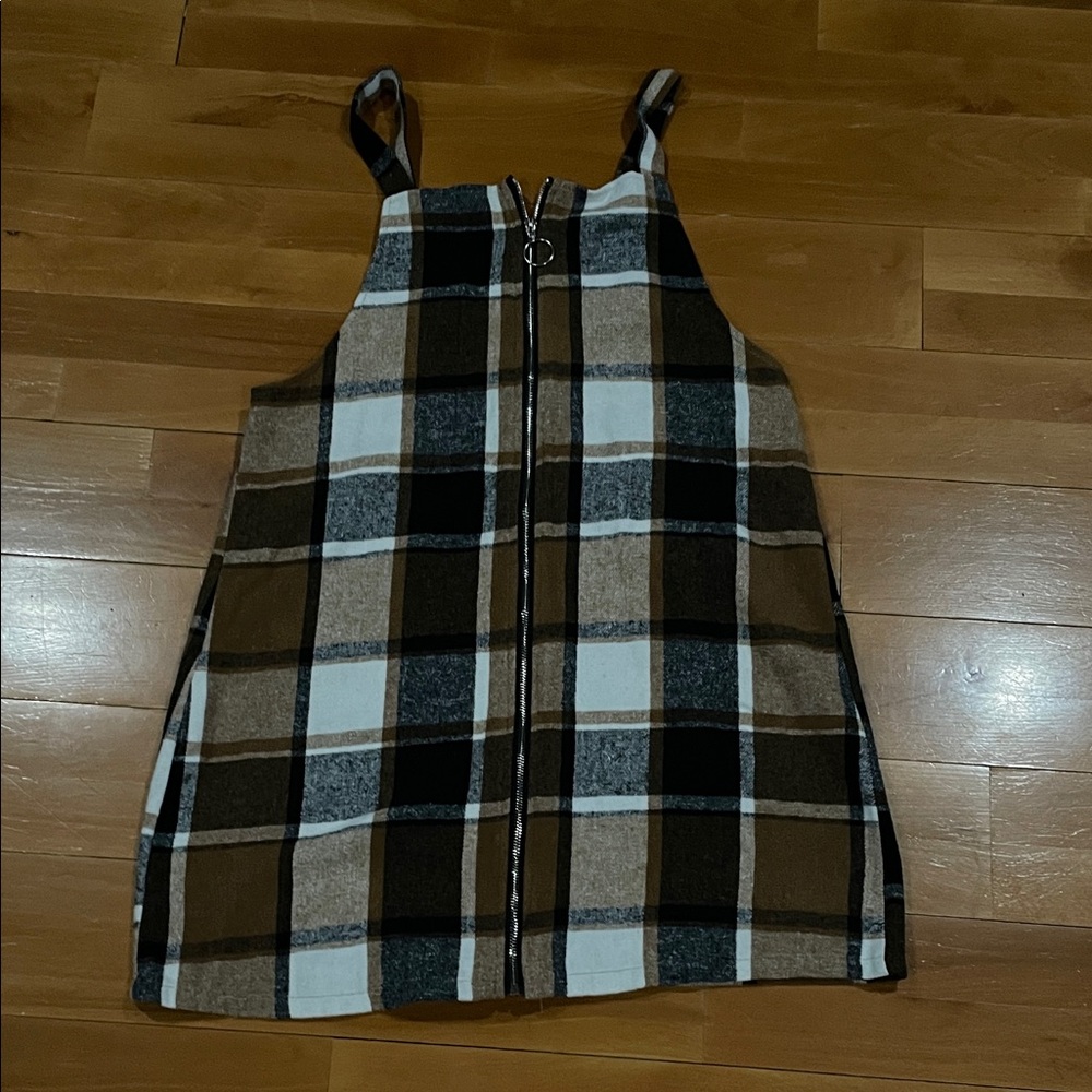 Stylish Plaid Women's Dress with Zipper